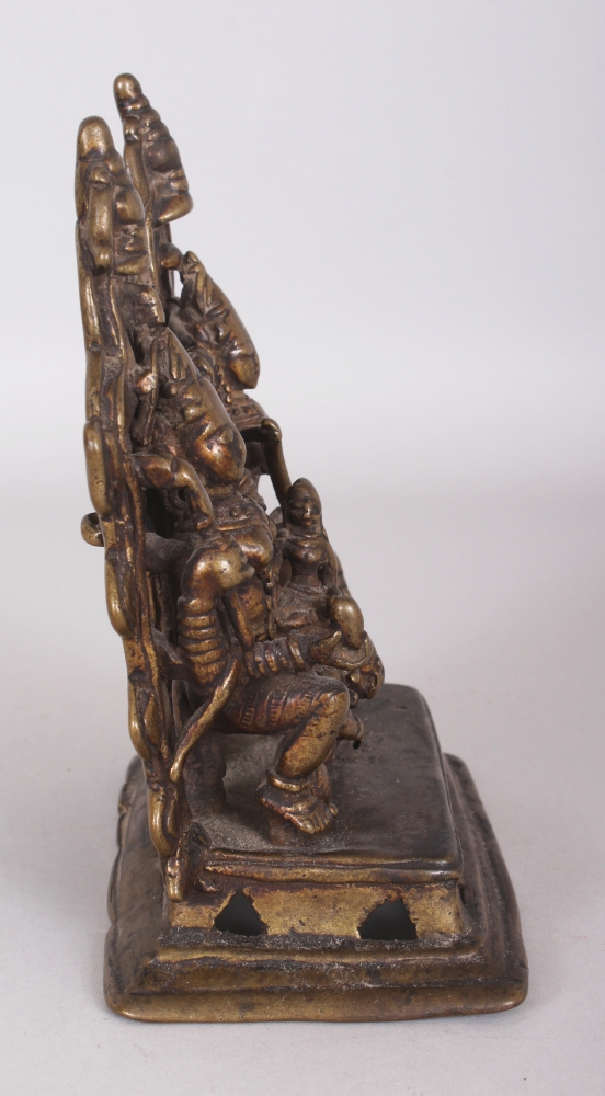 An Unusual Bronze Group Depicting Ambika and Durga, Western India, 14th/15th Century, on arcaded - Image 2 of 8