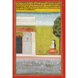 A Scene From a Ragamala Series, Jaipur, Rajasthan, India, late 18th century, gouache with gold on