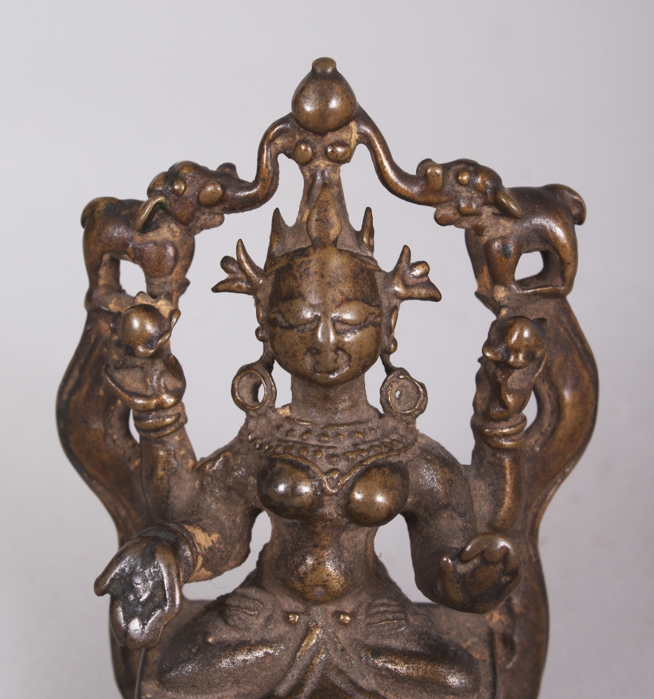 A Bronze Figure of Gajalakshmi, Western India, circa 15th/16th century, the four-armed goddess - Image 5 of 8