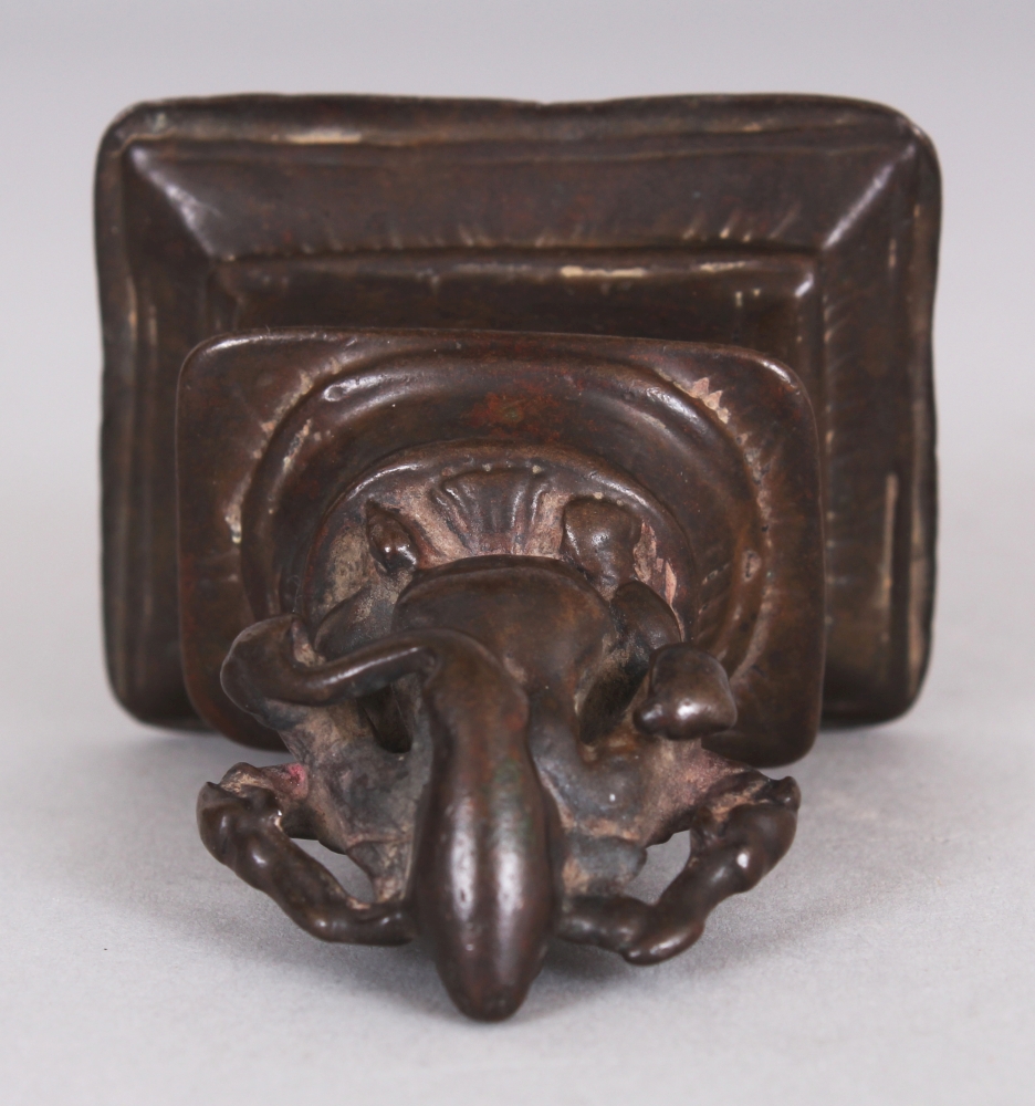 A Small Bronze Figure of Ganesha, South India, 17th/18th century, the pot-bellied elephant-headed - Image 6 of 7