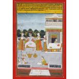 A Scene From a Ragamala Series, Jaipur, Rajasthan, India, late 18th century, gouache with gold on