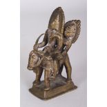 A Small Brass Figure of Khandoba and Mhalsa, Western Deccan, circa 18th century, the divine couple