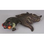 A GOOD EARLY 20TH CENTURY CHINESE ENAMELLED SILVER GILT ARTICULATED MODEL OF AN ANGEL FISH, the