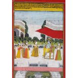 A Scene From a Ragamala Series, Jaipur, Rajasthan, India, late 18th century, gouache with gold on