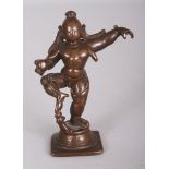 A Bronze Figure of Dancing Krishna, Tamil Nadu, South India, 16th/17th century, the infant deity