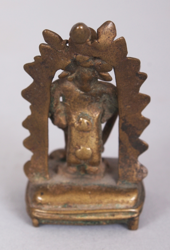 A Small Tribal Bronze Figure of Durga Slaying the Buffalo Demon (Mahisasuramardini), Deccan, - Image 3 of 7