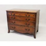 A GEORGE III MAHOGANY BATCHELORS CHEST, with moulded rectangular top, a brushing slide, over four