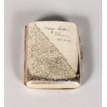 AN ENGRAVED SILVER CIGARETTE CASE. Birmingham 1909. Engraved from Mother to Len 20.4.12.