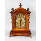 A SUPERB QUALITY 19TH CENTURY MAHOGANY CASED STRIKING MANTLE CLOCK with silent and strike action,