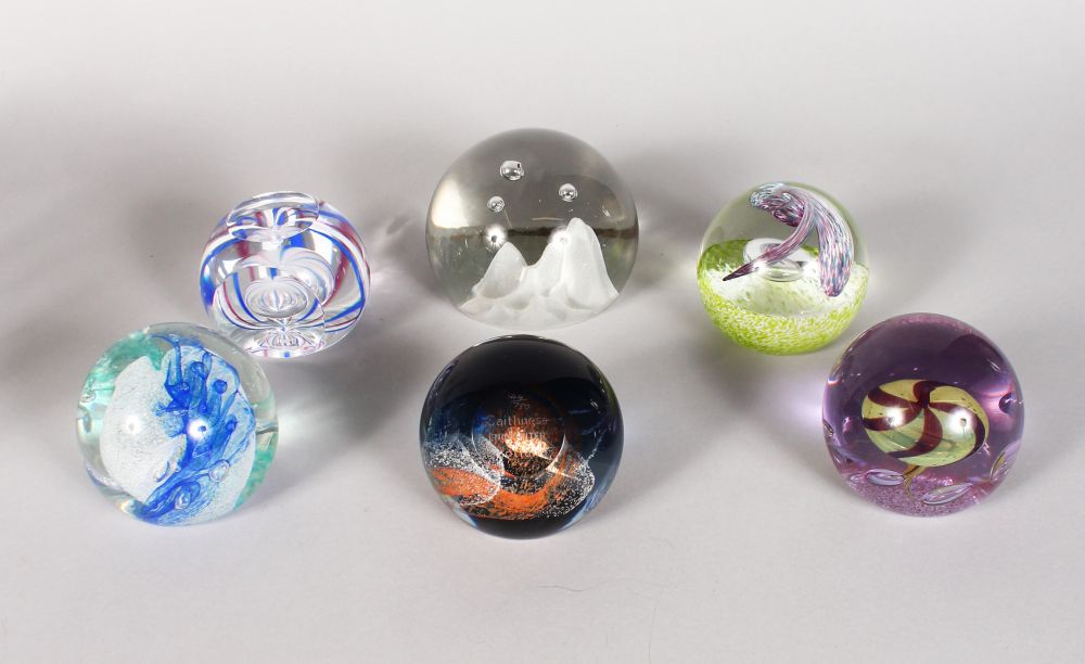 SIX VARIOUS CAITHNESS PAPERWEIGHTS.