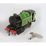 Hornby 0-gauge No.101 tank locomotive "LNER 460" (reversing) with the original box and key, green