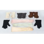SEVEN PAIRS OF LEATHER GLOVES.