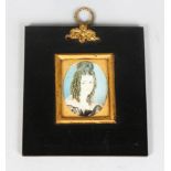 GEORGE PICKARD Head and shoulders portrait of Eliza Hammond, Sheffield. Oval 2ins x 1.75ins,
