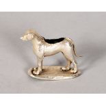 A MINIATURE SILVER NOVELTY DOG. Chester 1906.