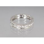 AN 18CT WHITE GOLD FULL DIAMOND ETERNITY RING of 1.2cts, size K.