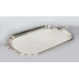 A TWO-HANDLED RECTANGULAR TEA TRAY. 22ins long. Sheffield 1945. Maker: GW. Weight 60ozs.