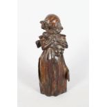 LEO LAPORTE BLAIRSY, a small bronze of a young girl holding a doll, signed. 6ins high.