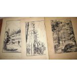 ETON, misc. topographical scenes, Eton & environs, ink drawings by H. L. Shindler, 14 x 10ins [