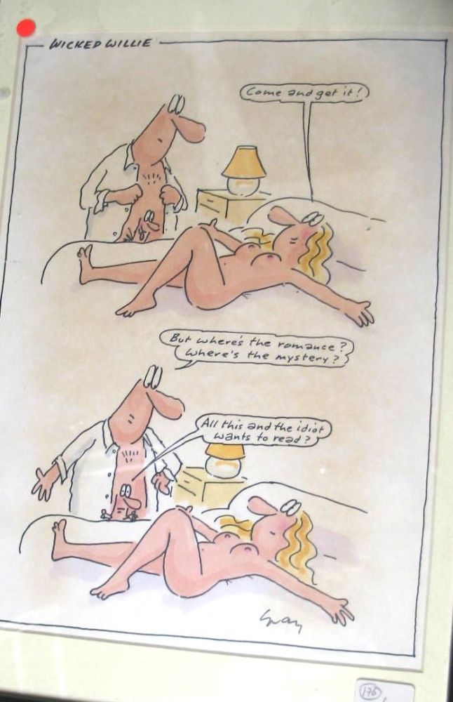 [CARTOON] "GRAY" [i.e. Gray JOLLIFFE)] "Not tonight dear, I've got a headache," watercolour and ink, - Image 2 of 3