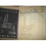 GLASGOW SCHOOL of ARCHITECTURE, coll'n of studies by J. R. S. Young, 1940's, large folio.