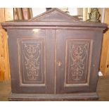 Wooden cabinet with doors; including 4 drawers inside. 19th c.