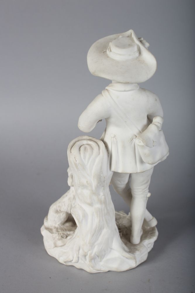 A 19TH CENTURY ROCKINGHAM FIGURE OF A BOY playing a pipe to his dog. - Image 4 of 5