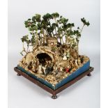 AN AUSTRIAN MID 19TH CENTURY NATIVITY DIORAMA, from the alpine, region known as creche or Krippen,