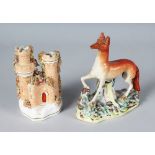 A STAFFORDSHIRE CASTLE AND A FOX (2).