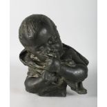 ALFRED DRURY (1856-1944) BRITISH A BUST OF A SMALL CHILD. Signed and dated 'A. DRURY 1916'. Bronze
