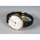 AN T.N.G., "The Northern Goldsmiths" WRISTWATCH with leather strap.