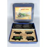 HORNBY O GAUGE No. 201 TANK GOODS SET containing Locomotive, Esso Spirit Tanker Wagon, LMS Open