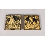 A PAIR OF MINTON CLASSICAL TILES, Circa. 1880-1900, The Death of Abel and Christ appears to Mary.