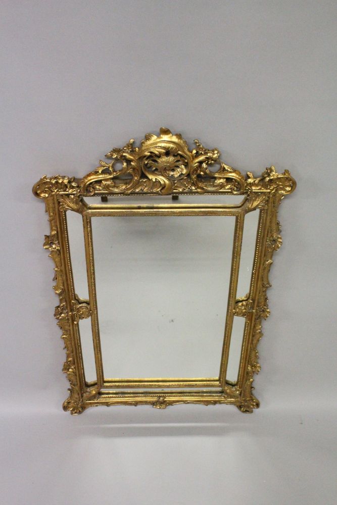 A CARVED GILTWOOD PIER MIRROR. 3ft 0ins high x 1ft 10ins wide. - Image 2 of 2