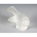 A LALIQUE CHUBBY BIRD.