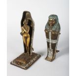 AN AUSTRIAN COLD PAINTED WOMAN in an Egyptian mummy. 9ins high.