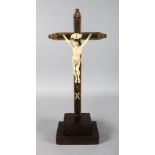 A 19TH CENTURY IVORY CRUCIFIX. 20ins high overall.