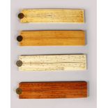 TWO 19TH CENTURY IVORY AND BOXWOOD RULERS including G. & M. DAVIS, LEEDS.