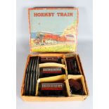 HORNBY O GAUGE No. 1 SPECIAL PASSENGER SET containing locomotive, tender and three passenger cars in
