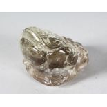 A ROCK CRYSTAL FROG.