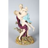 A 19TH CENTURY MEISSEN FIGURE GROUP OF THE RAPE OF PROSPERINE, she is being carried by Pluto,