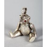 A .925 SILVER NOVELTY TEDDY BEAR.