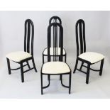 A FRENCH VINTAGE SET OF FOUR HIGH BACK EBONISED CHAIRS by PIERRE VANDEL, CIRCA. 1970'S (4). 45.
