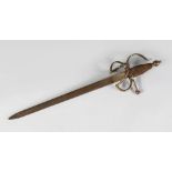 A 17TH CENTURY STYLE SHORT SWORD with metal handle. 15.5ins long.