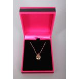 A SUBSTANTIAL YELLOW GOLD CHAMPAGNE DIAMOND PENDANT NECKLACE of 2.26CTS, Colour R, Clarity Si.