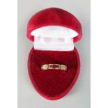 A GOLD, RUBY AND DIAMOND RING.
