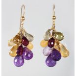 A PAIR OF GOLD DROP EARRINGS.