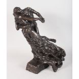AFTER CAMILLE CLAUDEL (1864-1943) FRENCH "LA VALSE", The Waltz, a nude man and semi nude young