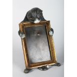 AN AUSTRIAN COLD PAINTED CAT PHOTOGRAPH FRAME. 10ins long.