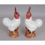 A PAIR OF 19TH/20TH CENTURY CHINESE QIANLONG STYLE PORCELAIN MODELS OF COCKERELS, circa 1900, 6.