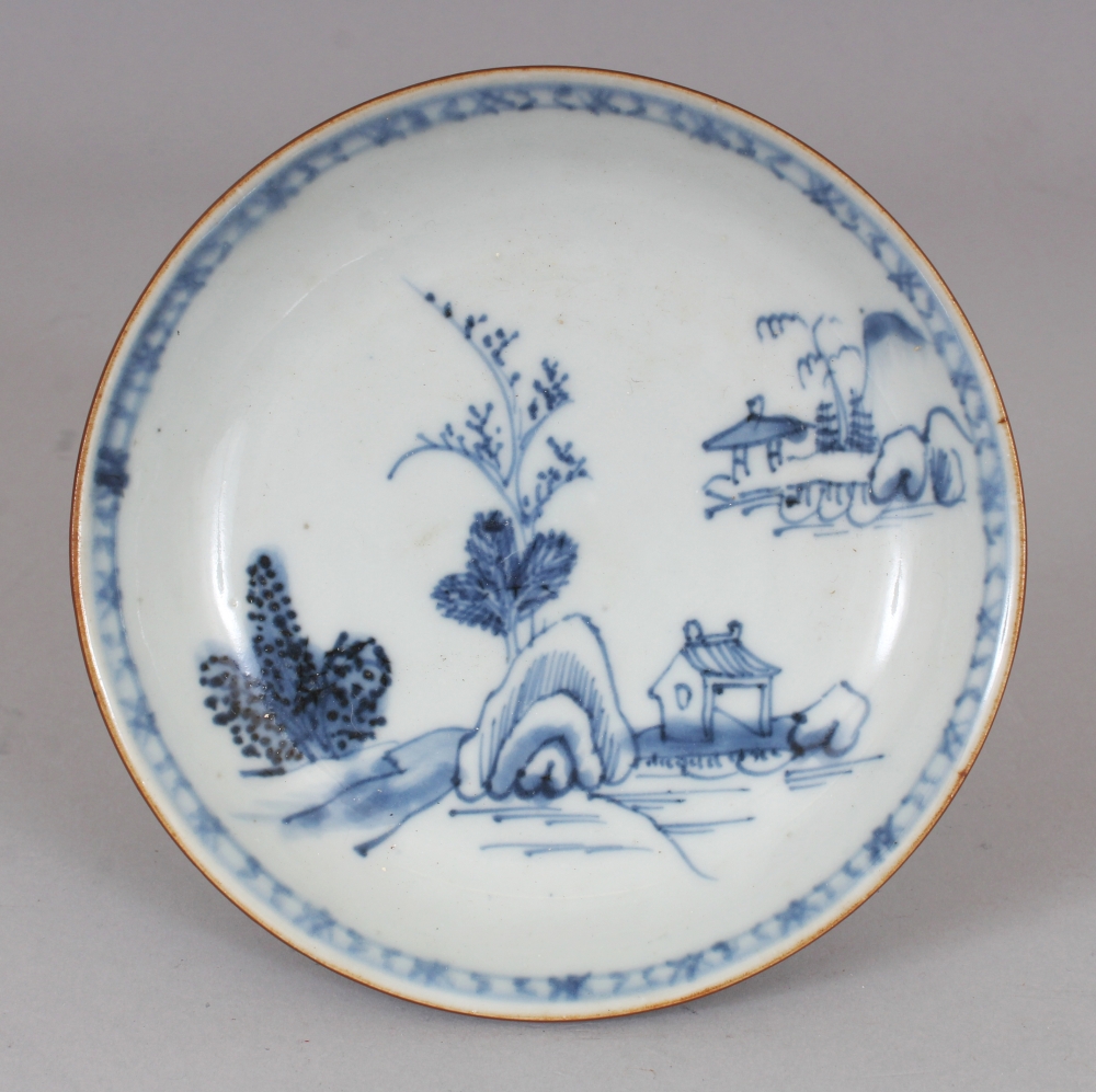 AN 18TH CENTURY CHINESE BLUE & WHITE BATAVIAN WARE NANKING CARGO PORCELAIN TEABOWL & SAUCER, each - Image 7 of 10